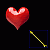 Animated Broken Heart Golden Arrow